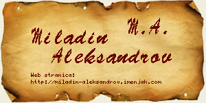 Miladin Aleksandrov vizit kartica